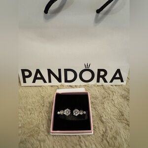 Pandora Silver Floral Earrings